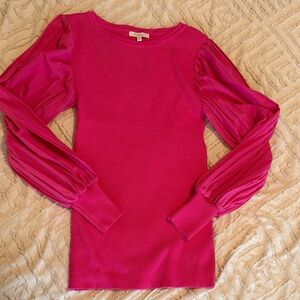 Skies Are Blue Fuchsia Ribbed Knit Top
